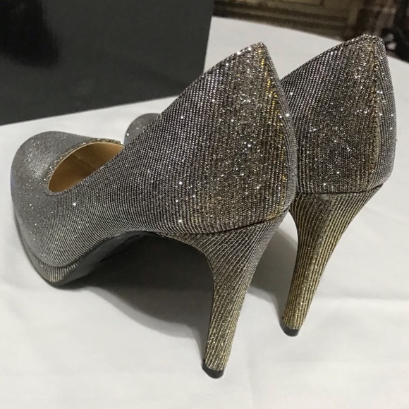 Silver & Gold Sequin Heels - Picture 4 of 8
